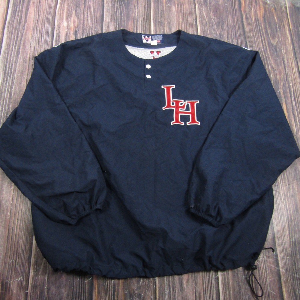 Victory Custom Athletic Windbreaker Men 3XL Blue LH Henley Pullover Warm Up